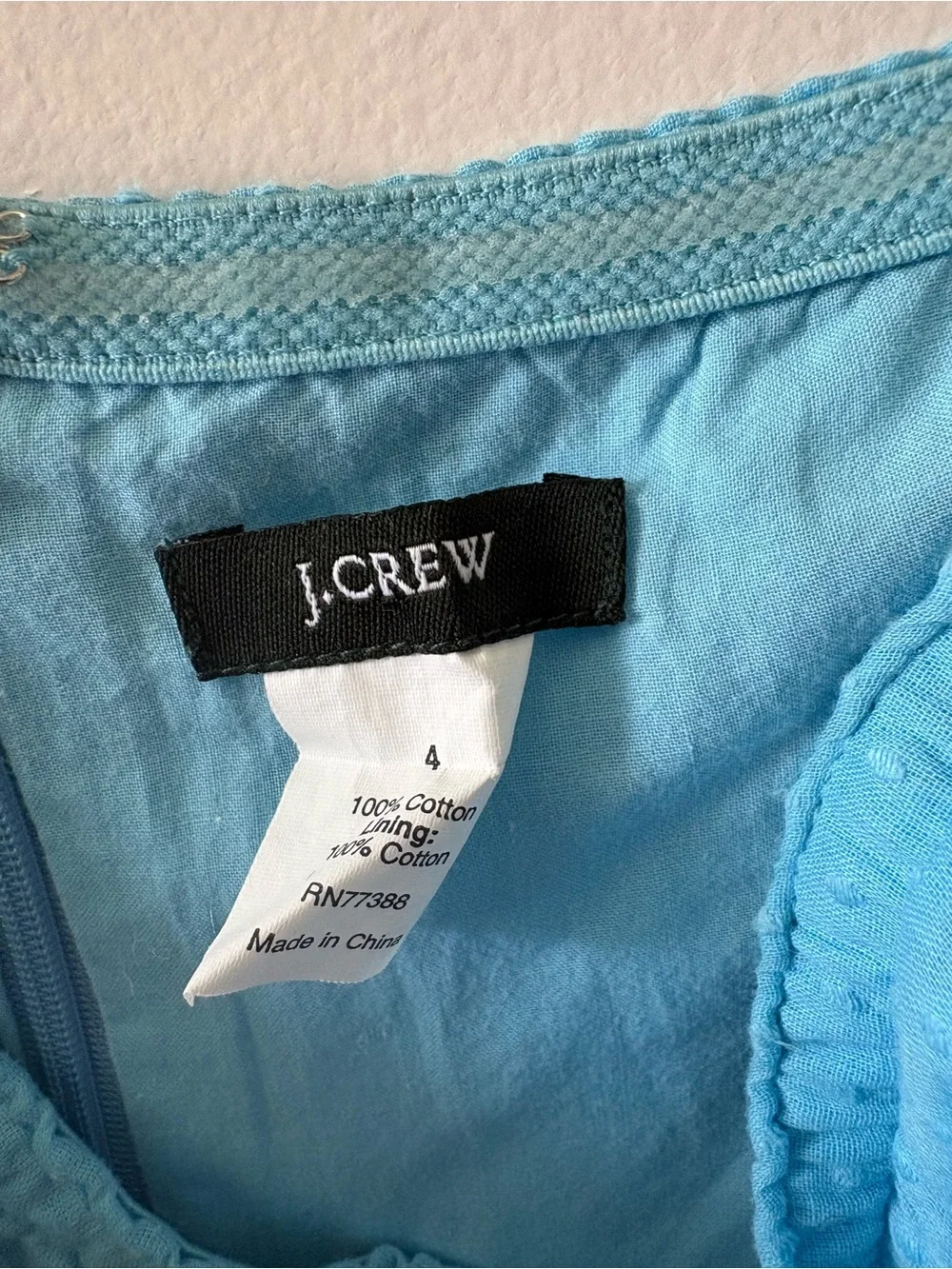 J.Crew Blue Swiss Dot Cotton Sundress | Size 4